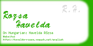 rozsa havelda business card